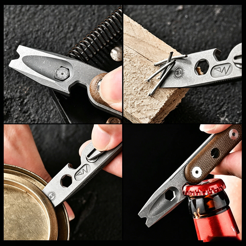 Titanium EDC Pry Bar Multi-Tool | Outdoor Camping & Survival Tool | Bottle Opener