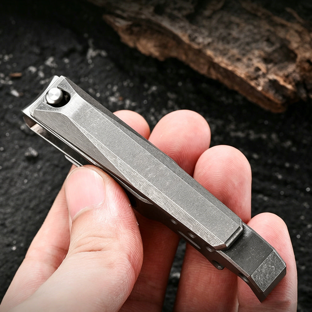 Titanium Nail Clipper | Rotating Head Design | EDC Titanium Nail Cutter