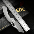 M390 Titanium EDC Folding Knife | TC4 Titanium Handle | Color Engraved | Outdoor Pocket Knife