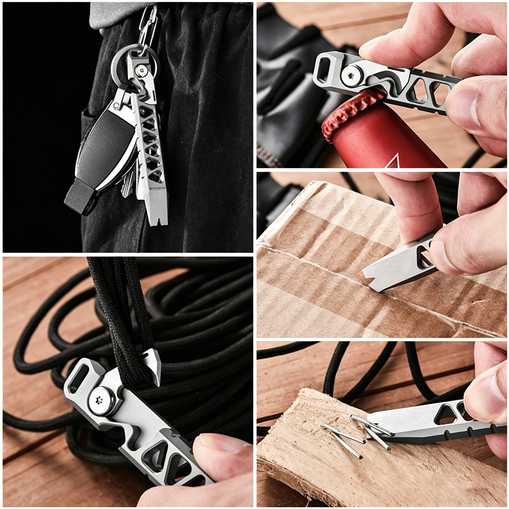 Titanium EDC Pry Bar Multi-Tool | Bottle Opener | Outdoor Survival Tool