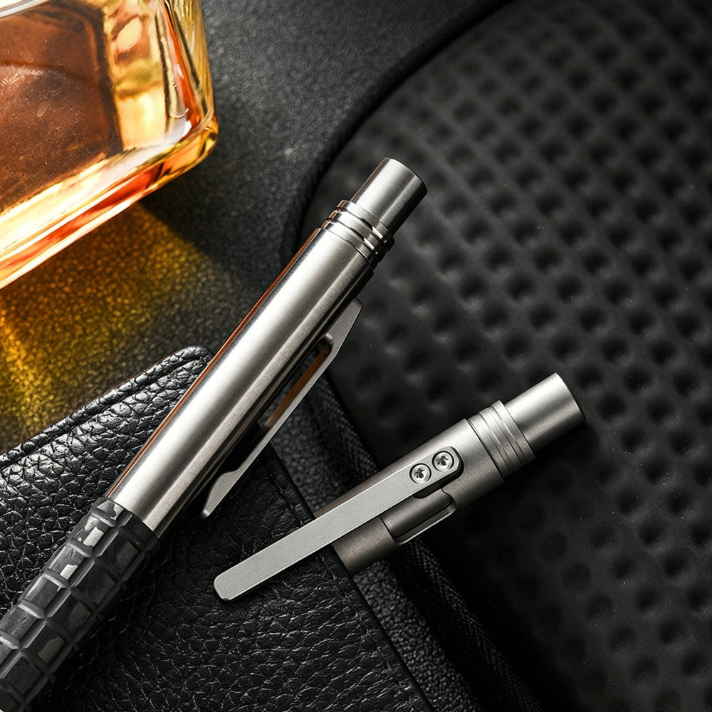 Titanium Bolt-Action Tactical Pen | Carbon Fiber EDC Pen | Portable Outdoor Multi-Tool