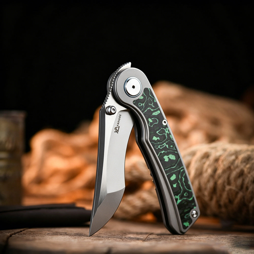 S90V Titanium Folding Knife | Carbon Fiber Handle | Outdoor Survival EDC Pocket Knife