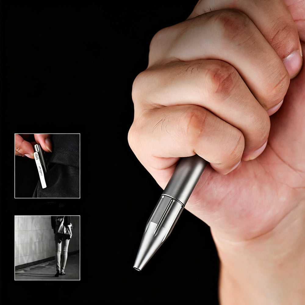Titanium Tactical Pen | Retractable Press-Action EDC Pen | Outdoor Carry Tool