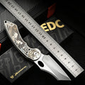 M390 EDC Folding Knife | TC4 Titanium Handle | Color Engraved | Outdoor Pocket Knife