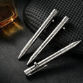 Titanium Bolt-Action Tactical Pen | Tungsten Steel Glass Breaker | Business Writing Pen