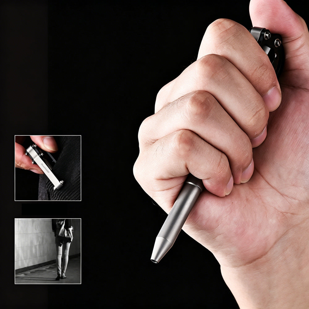 Titanium Tactical Pen | Ram-Horn Design EDC Tool | Outdoor Everyday Carry Pen