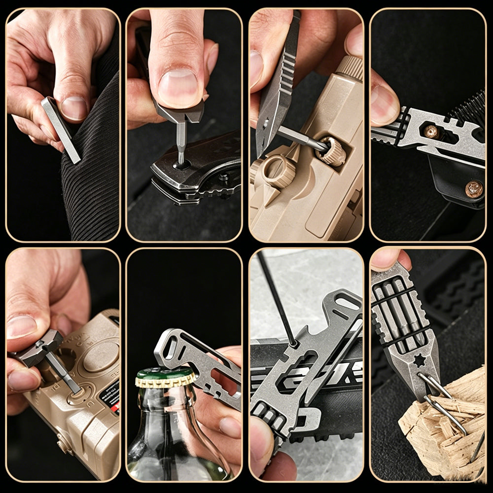 Titanium EDC Pry Bar Multi-Tool | Screwdriver & Bottle Opener | Outdoor Portable Tool