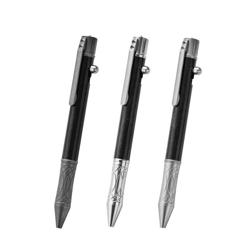 Titanium Bolt-Action Tactical Pen | Tungsten Steel Glass Breaker | Business Writing Pen