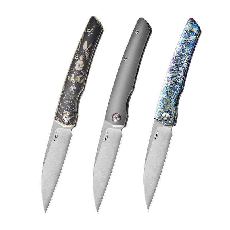 M390 Titanium Folding Knife | Lightweight EDC Pocket Knife | Outdoor Carry Tool