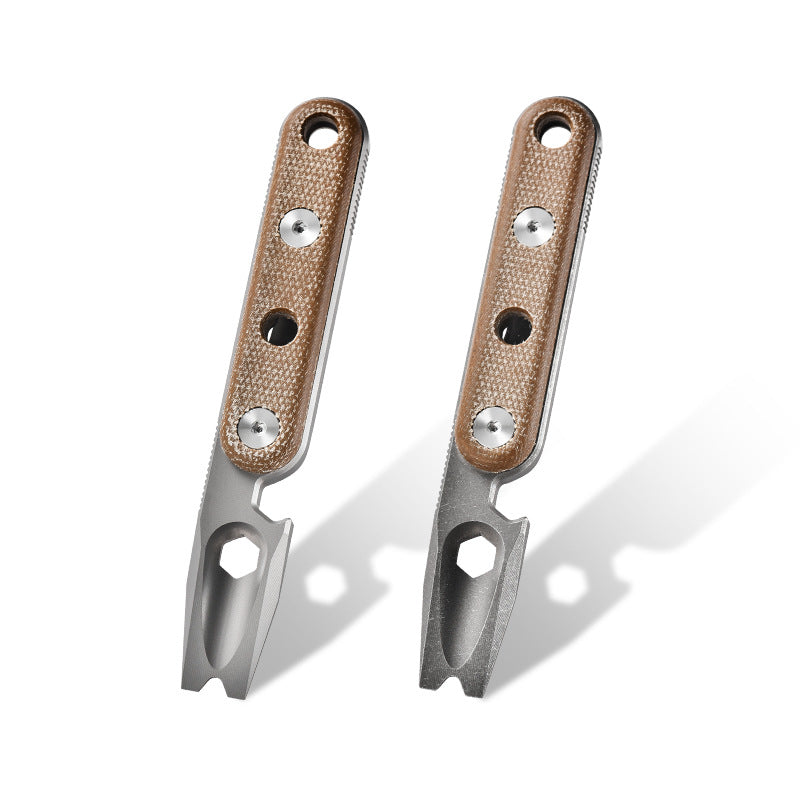 Titanium EDC Pry Bar Multi-Tool | Outdoor Camping & Survival Tool | Bottle Opener